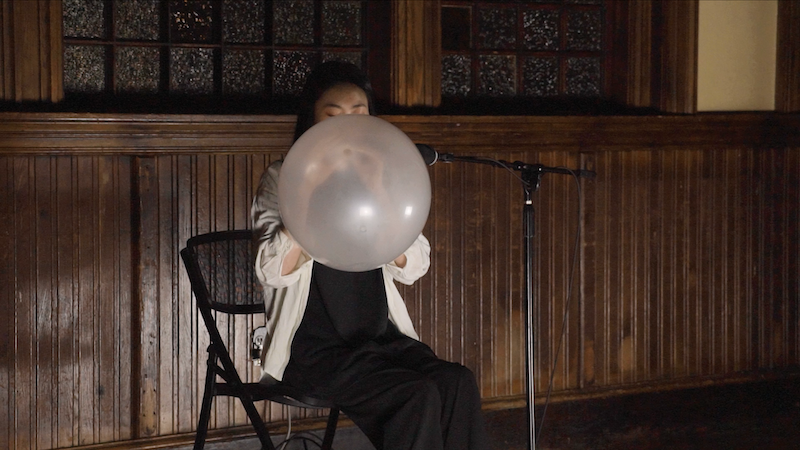 holding a balloon